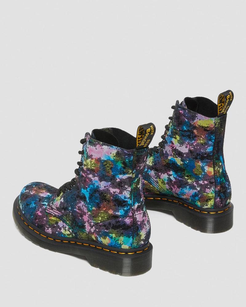 Dr Martens 1460 Pascal Confetti Ruskind Snørestøvler Dame Sort | DK 182DFM